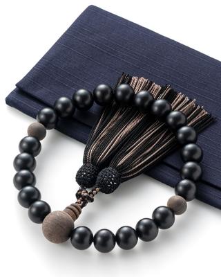 Fukushodo Men's Buddhist Prayer Beads [Certified by Funeral Professionals, Kyoto Traditional Crafts] Funeral/Funeral Informal Prayer Beads for Men, Br