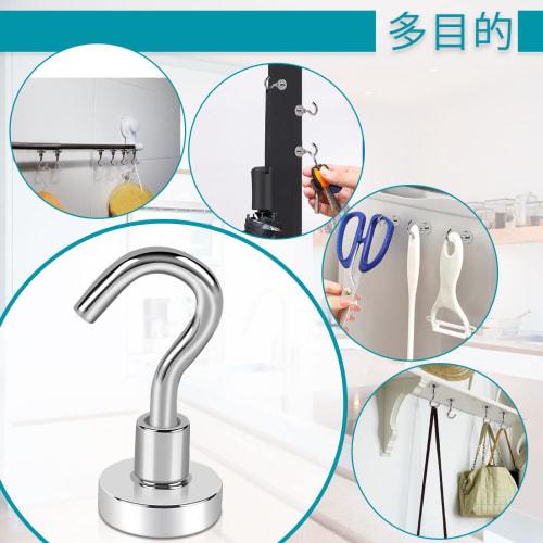 MAGXCENE 12-Piece Set of Super Strong Magnetic Hooks, 16mm Diameter, 6kg Load Capacity, Rust-Resistant, Strong Storage Hooks, Wall-Mounted Hooks with