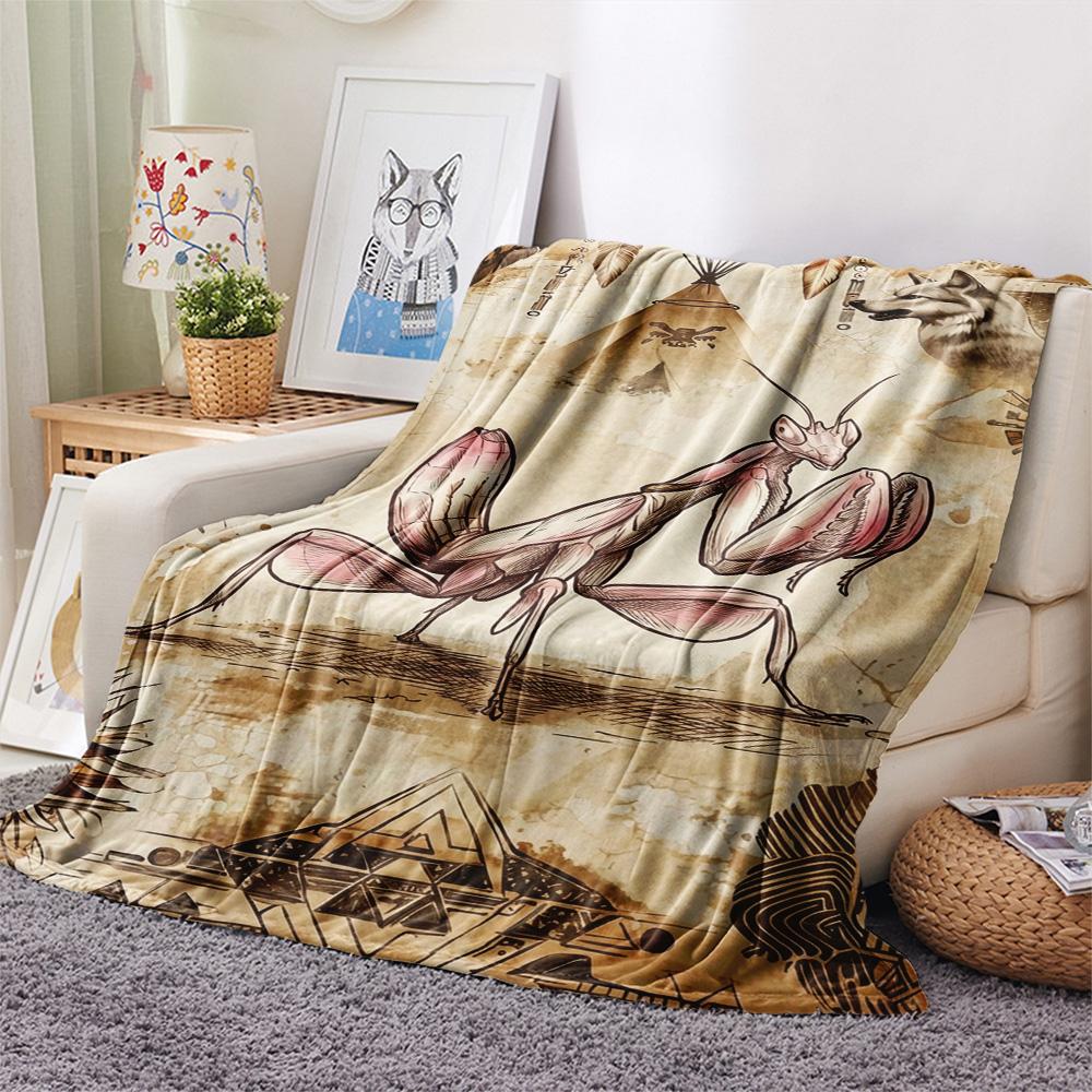 1PC Wild animals Print FlAannel Blanket, High quality Comfortable for All Seasons, Home Decor, Warmth and Comfort