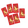 Pack Of 6 Year Of The Horses Red Envelopes Chinese New Year Blessing Paper Money Packets For Festives Occasion