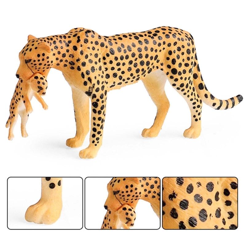 Cheetah Savannah Creature Model for Role Playing and Pretend Play Hand Painted Cheetah Figurine Savannah Creature
