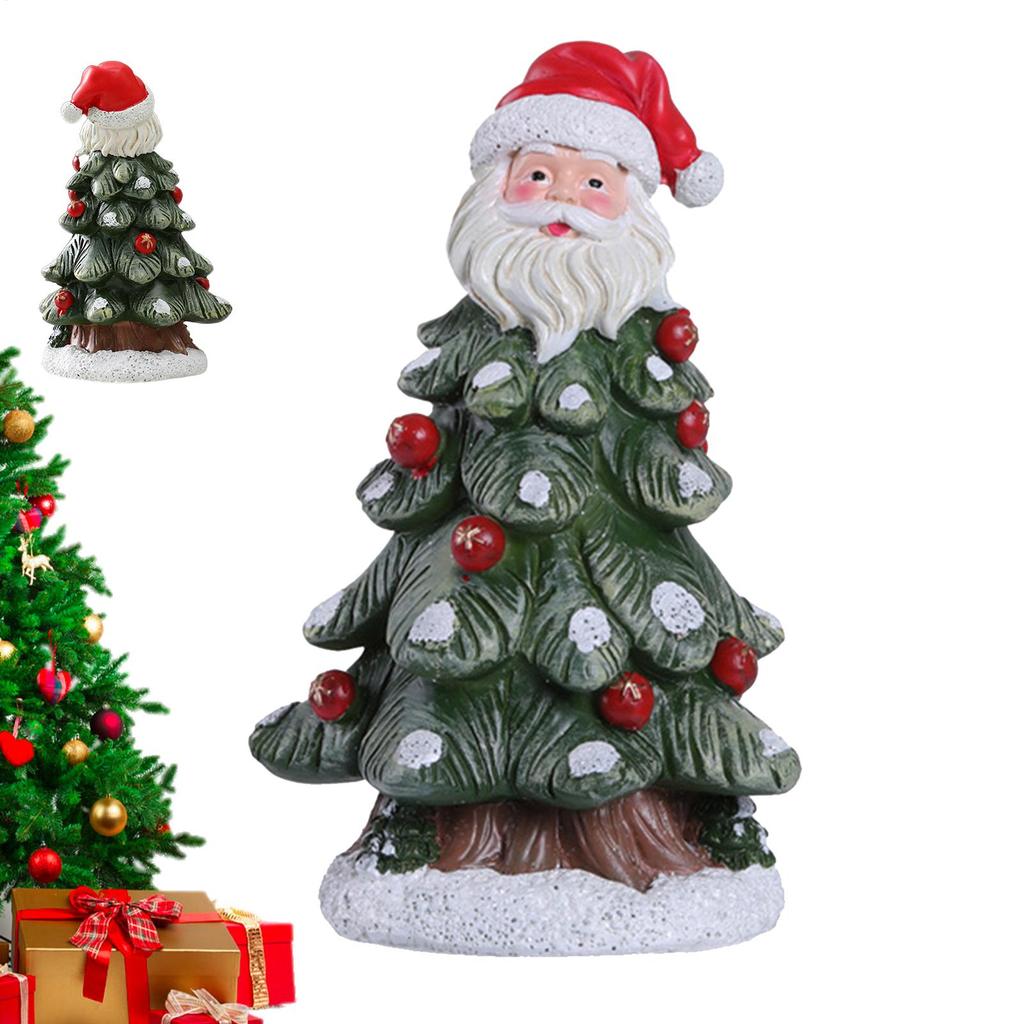 Christmas Figurines Santa Claus Tree Cute Home Decor Small Handcrafted Holiday Ornaments For Adults Kids Living Room Bedroom
