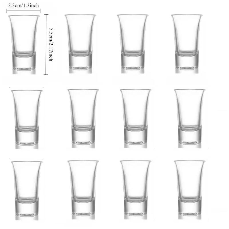 

Party Vodka Glass Transparent Whiskey Glass High-End Cocktail Glass Thickened Cups Multiple Capacity Small Wine Glasses Gifts 12pcs