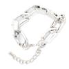 Fashionable Rapper Chain Adjustable Punk Hip Hop Bracelet Silver Wrist Bracelets for Men Women
