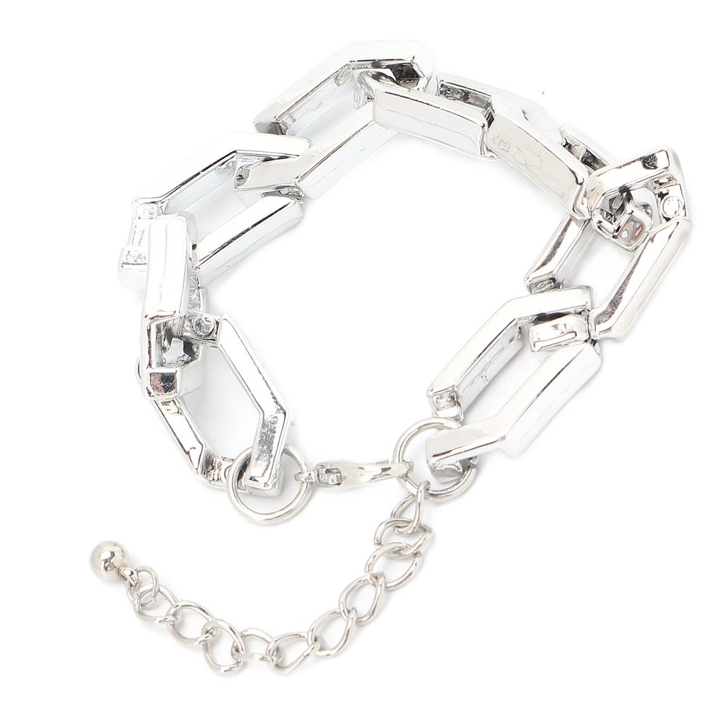 Fashionable Rapper Chain Adjustable Punk Hip Hop Bracelet Silver Wrist Bracelets for Men Women