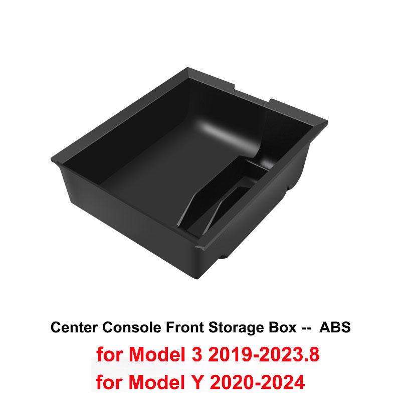 Center Console Organizer for Tesla Model Y 2023 2024 Rear Trunk Side Storage Box Bins Flocking Armrest Hidden Cup Tray Console