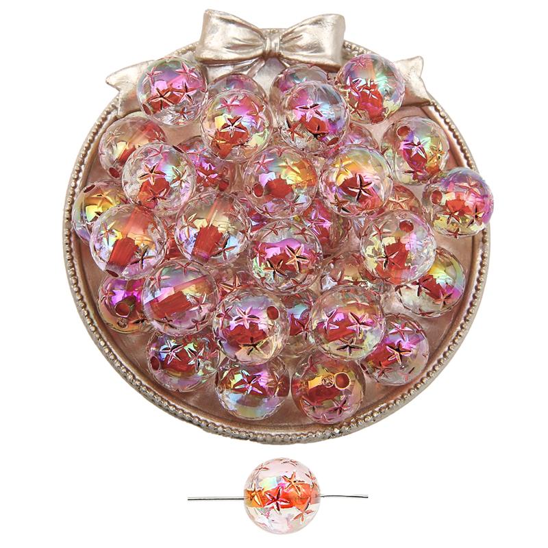 

Акриловые бусины позолоченные бусины со звездами для DIY ожерелья, браслета, сережек, изготовления ювелирных изделий 16mm 10pcs красный