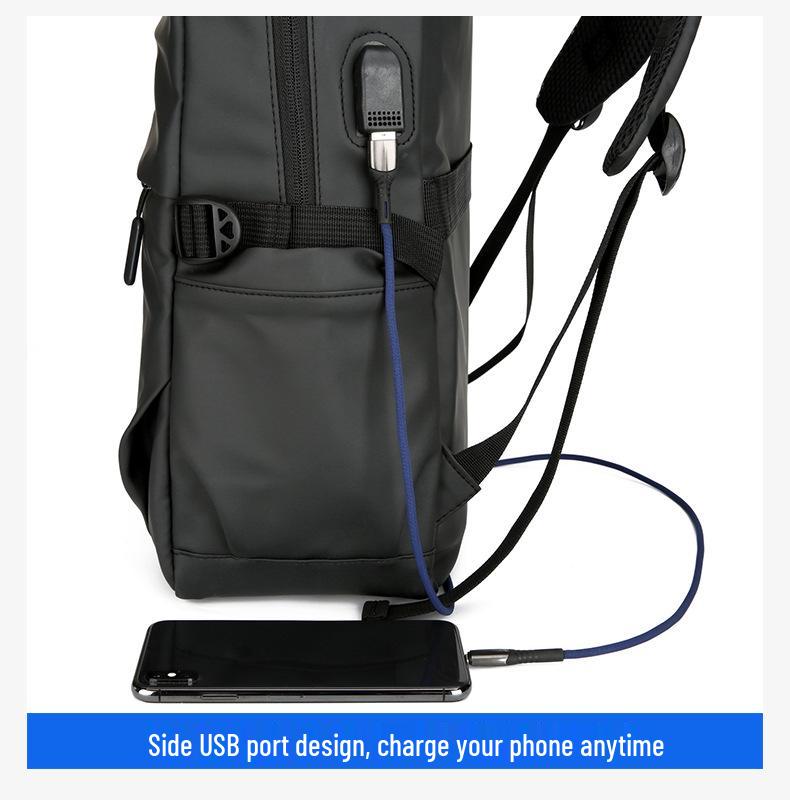 Męski Plecak Casual Podróżny na Laptopa - Duża Pojemność, Ekskluzywny Design, Nadrukowane Logo