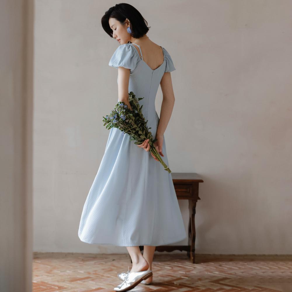 Laengsseon Ls_Off Shoulder Slim Waist Dress