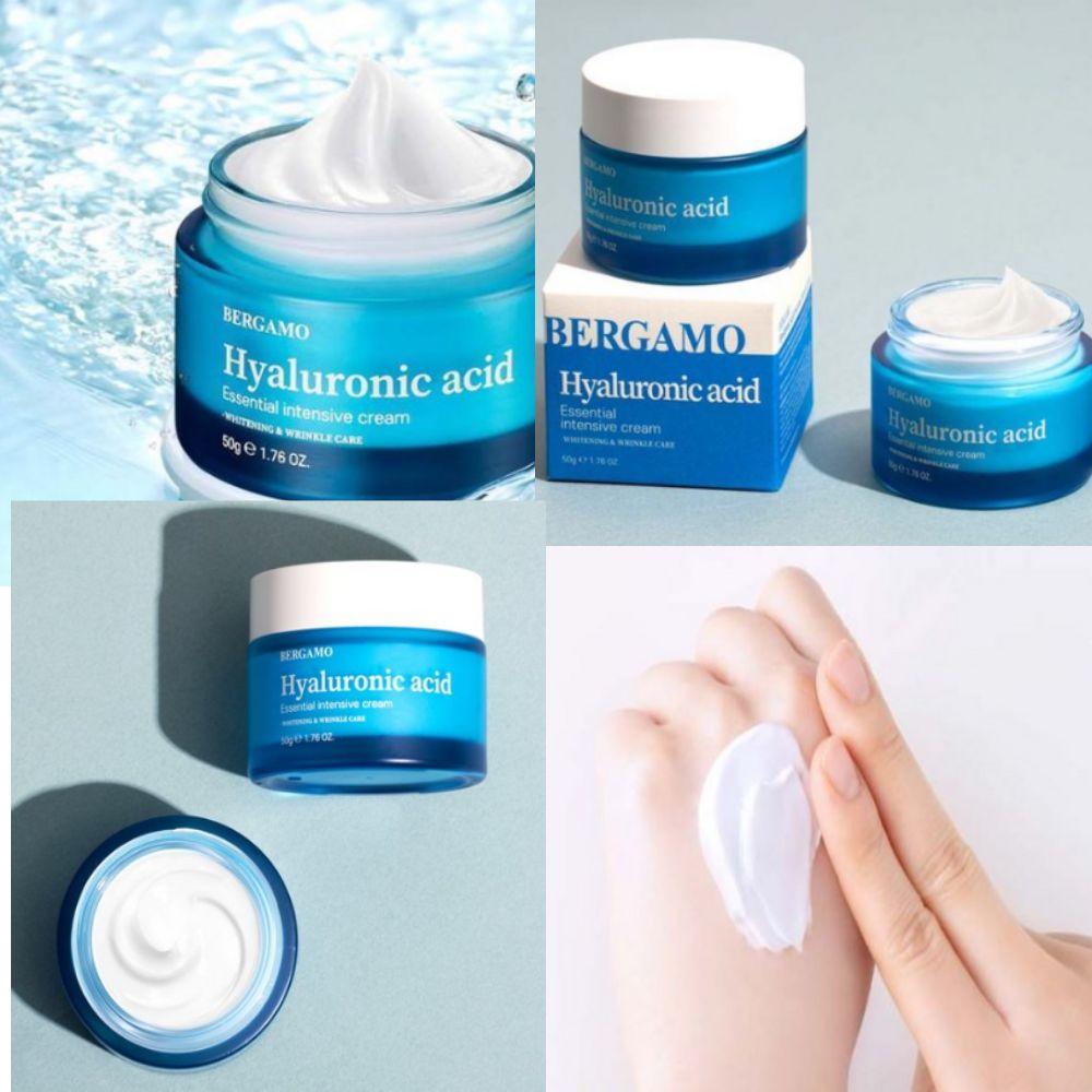 Bergamo Hyaluronic Acid Essential Intensive Moisture Cream Deep Hydrating Face Cream 50g