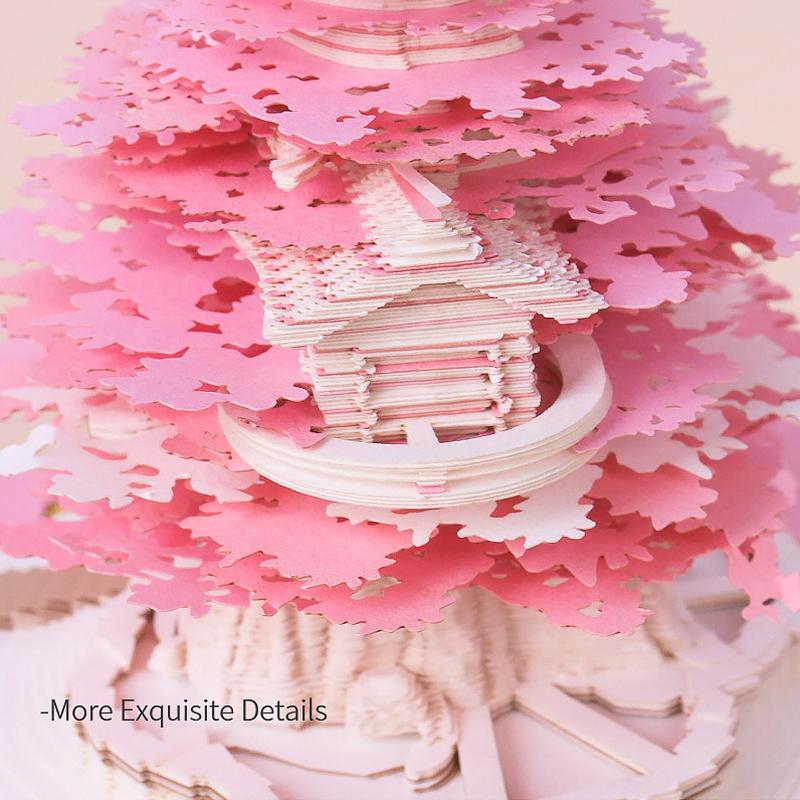 Time Piece Calendar 2026 Desk Calendar With Led Light 3D Tear-Away Calendar Paper Carving Art Memo Pad Notepad Gift Christmas