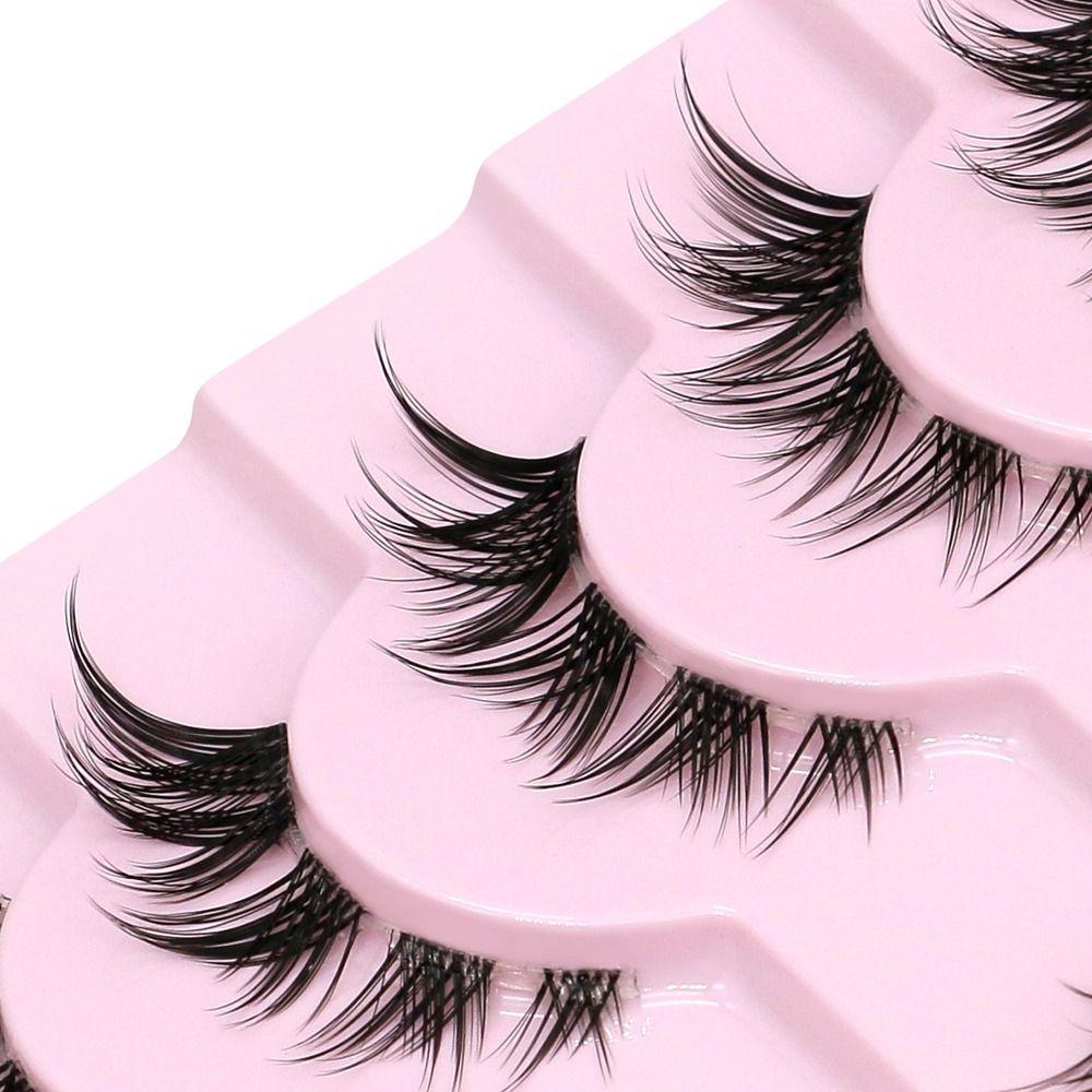 Wispy Fluffy Multilayers Cross Long Lashes Handmade 3D Messy Fake Lashes  Beauty Makeup