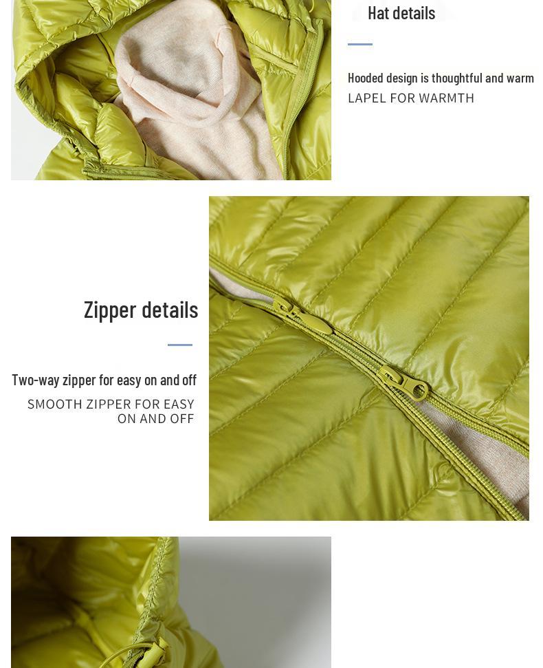 2023 Winter Women's Mid-Length Lightweight Hooded Down Jacket, Plus Size, Thin Style, Extra Large 