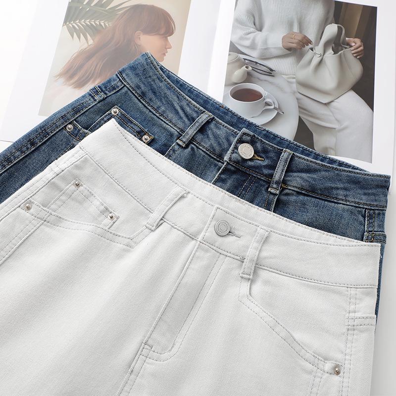 White Scimitar Damen 2025 Frühling Gerade & Weit Bein Schlankmachende Jeans