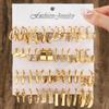48Pcs/Set Gold Color Earrings Set For Women Fashion Pearl Geometric Hoop Stud Earrings Trendy Alloy Stackable Jewelry For Party