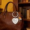 Keychain Pendant Heart Bird Charm Stainless Steel Key Chain with Heartwarming Engraving Comfort Token Keyring Backpacks Wallets