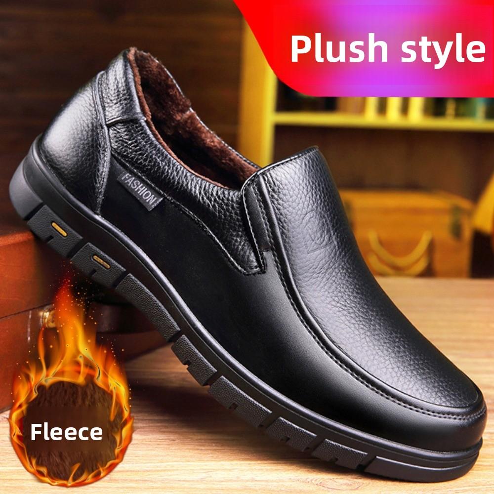 Mens Summer Leather Sandals Breathable Soft Sole Hollow Out Casual Shoes Big Size for Dad Elderly