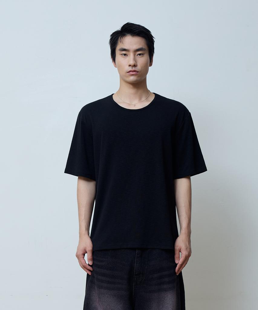 BALLUTE (2-Pack) Slub U-Neck Half Crop T-Shirts