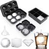 4/6/8/Grid Big Ice Tray Mold Food Grade Silicone Square Round Wine Ice Blocks Maker Model Giant Jumbo DIY Ice Maker Cube Tray