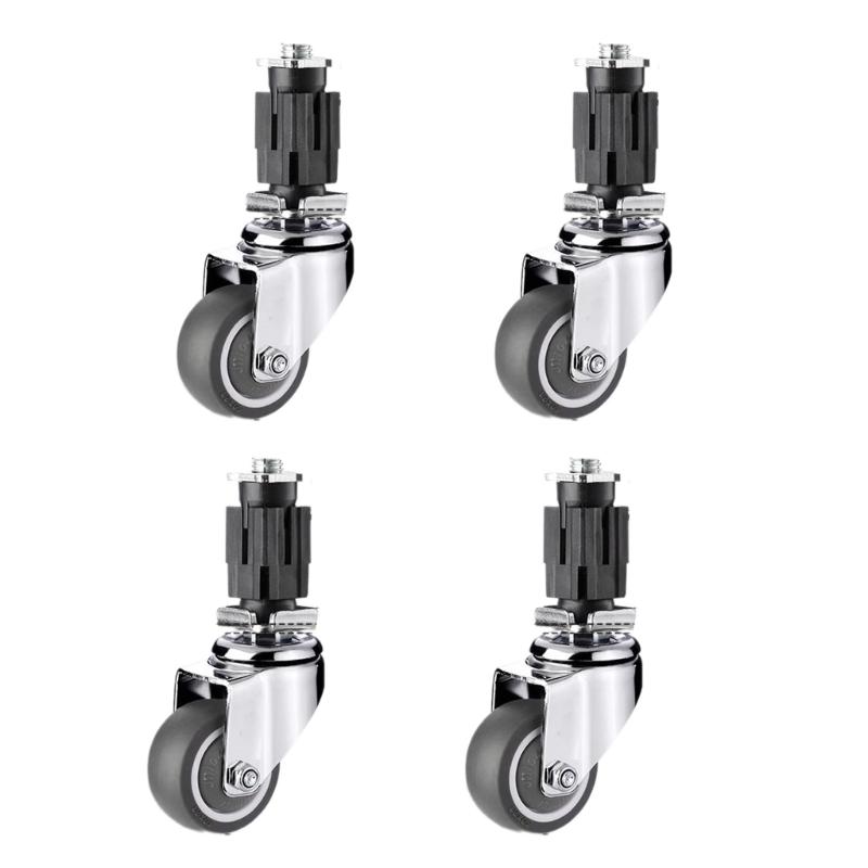 4 Stück Vierkantrohr Universalrad Lenkrolle Ersatzmöbel Drehräder Rollen Kofferrad Rolle Einfach zu installieren