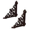 2 Pack Decorative Shelf Brackets Right Angle Heavy Duty Metal Antique Shelf Brackets for DIY Floating Shelves Brown