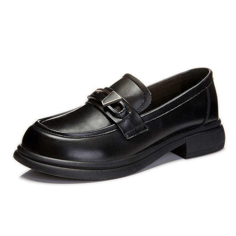 Leather women's autumn new women's small leather shoes one pedal women's shoes single shoes