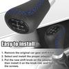 uxcell Black Universal 5-Speed PU Leather Manual Stick Shift Knob Auto Car Gear Lever Shifter with Hole Blue Stitching