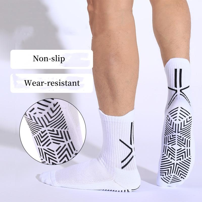 White Football Socks Breathable Anti-Slip Futbol Socks Custom Sports Grip Socks Soccer for Youth Men Thin(size38-45)