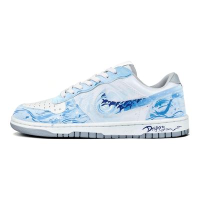 Nike Großes Jahr des Pferdes Limitierte Auflage Abriebfest Atmungsaktiv Niedrig geschnitten Skateboard-Schuhe Unisex Weiß Blau 355152-106