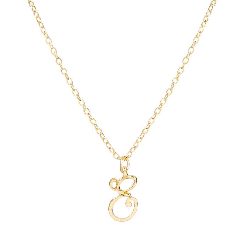 Elegant 26-Letter Uppercase Pendant Necklace: Simple and Fashionable European-American Clavicle Chain with Niche Design