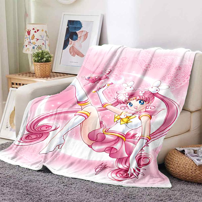 Sailor Moon Anime Fashion Cartoon Monster Flannel Fluffy Fleece Throw Blanket Children and Adult Gift Sofa Travel