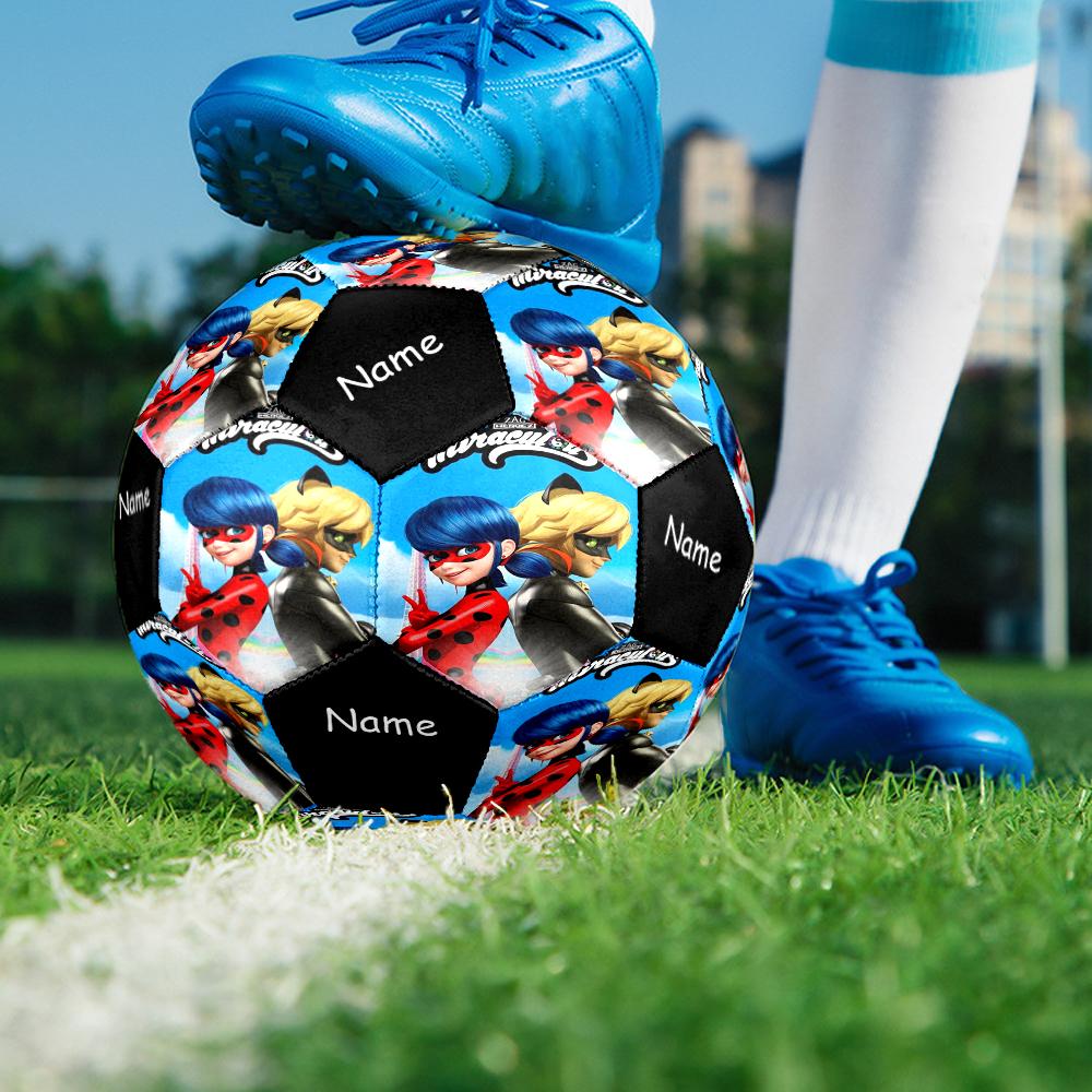 Custom Name Miraculous Theme Size 5 Soccer Ball, Suitable for Both Indoor and Outdoor Matches, a Gift Suitable for Everyone.