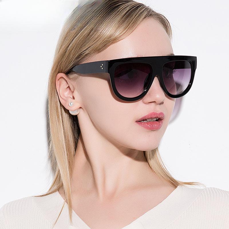Oversized Frame Black Shades Square Sunglasses Woman Oval Designer Vintage Fashion Sun Glasses Female Oculos De Sol