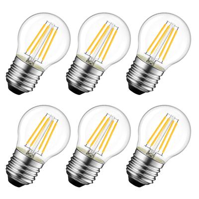 LVWIT LED Filament Glühbirnen, E26 Sockel, 40W Äquivalent, 470lm, Kronleuchter, 2700K Warmweiß, G45 Mini Edison Glühbirnen, Retro-Stil, PSE, 6er-Pack,
