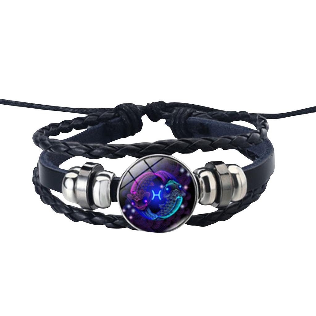 Personalized Custom Jewelry Retro Leather Rope Combination Time Luminous Bracelet