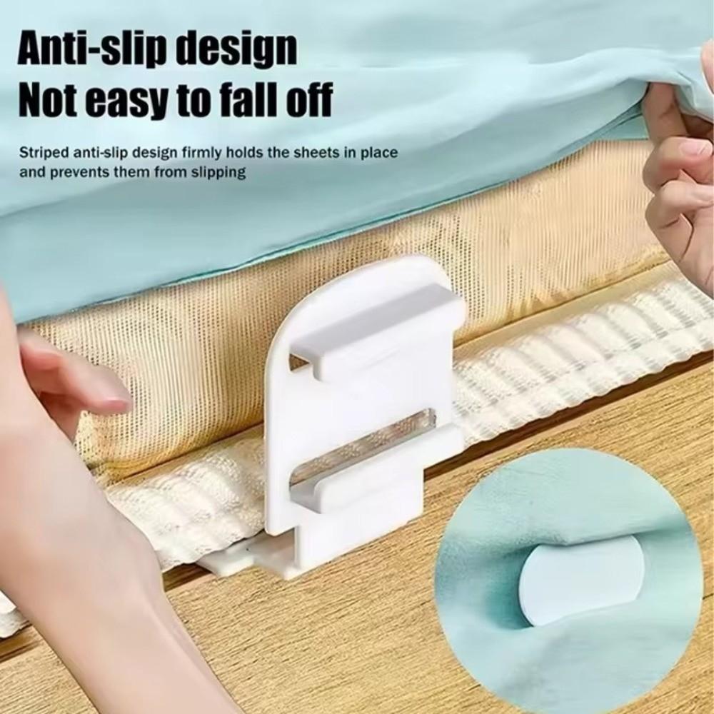 4PCS Invisible Bed Sheet Grippers Adjustable Bed Sheet Holder  Bedroom Organization