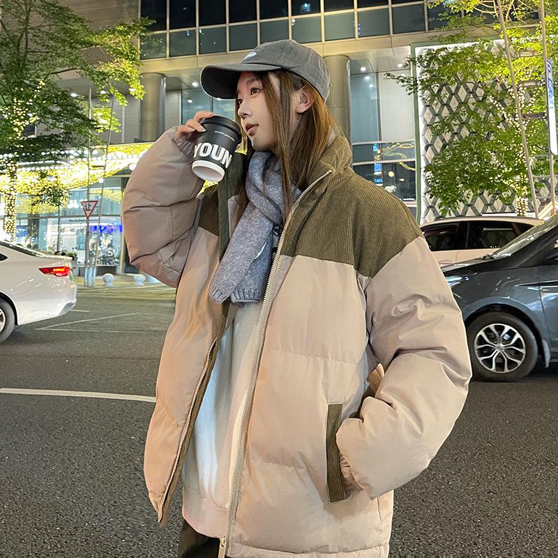 

Любители спорта хлопчатобумажная подкладка мужская зимняя новая модная марка толстый хлебный костюм воротник стойка повседневное пальто с хлопчатобумажной подкладкой XL