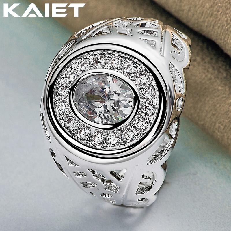 

925 Silver Watch With Crystal 7-10 Ring Charm Accessories For Women Jewelry 7
