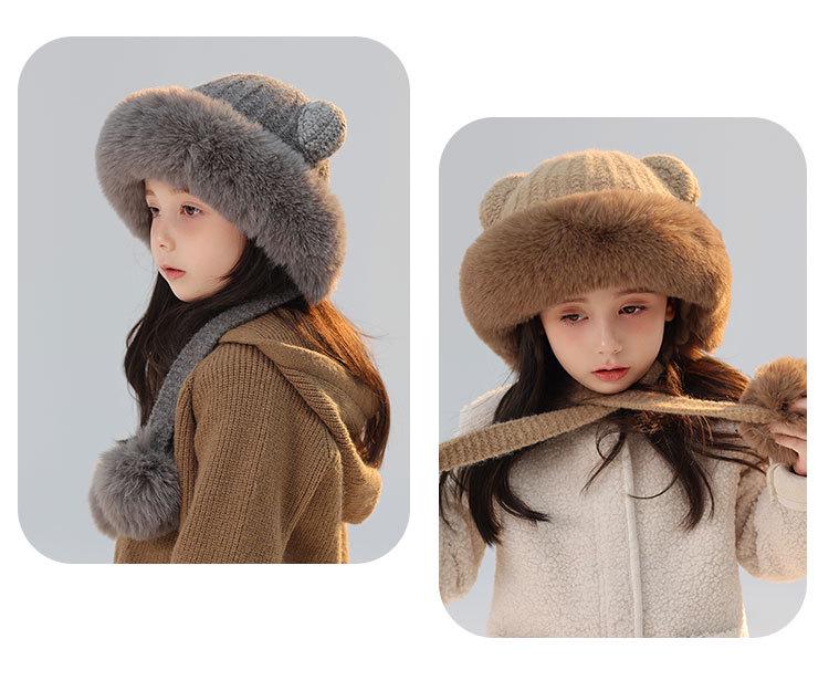 Child's Warm Knitted Wool Pullover Hat with Ear Protection