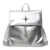 Korean silver backpack female versatile 2025 new trendy fashion large capacity student commuter schoolbag travel backpack