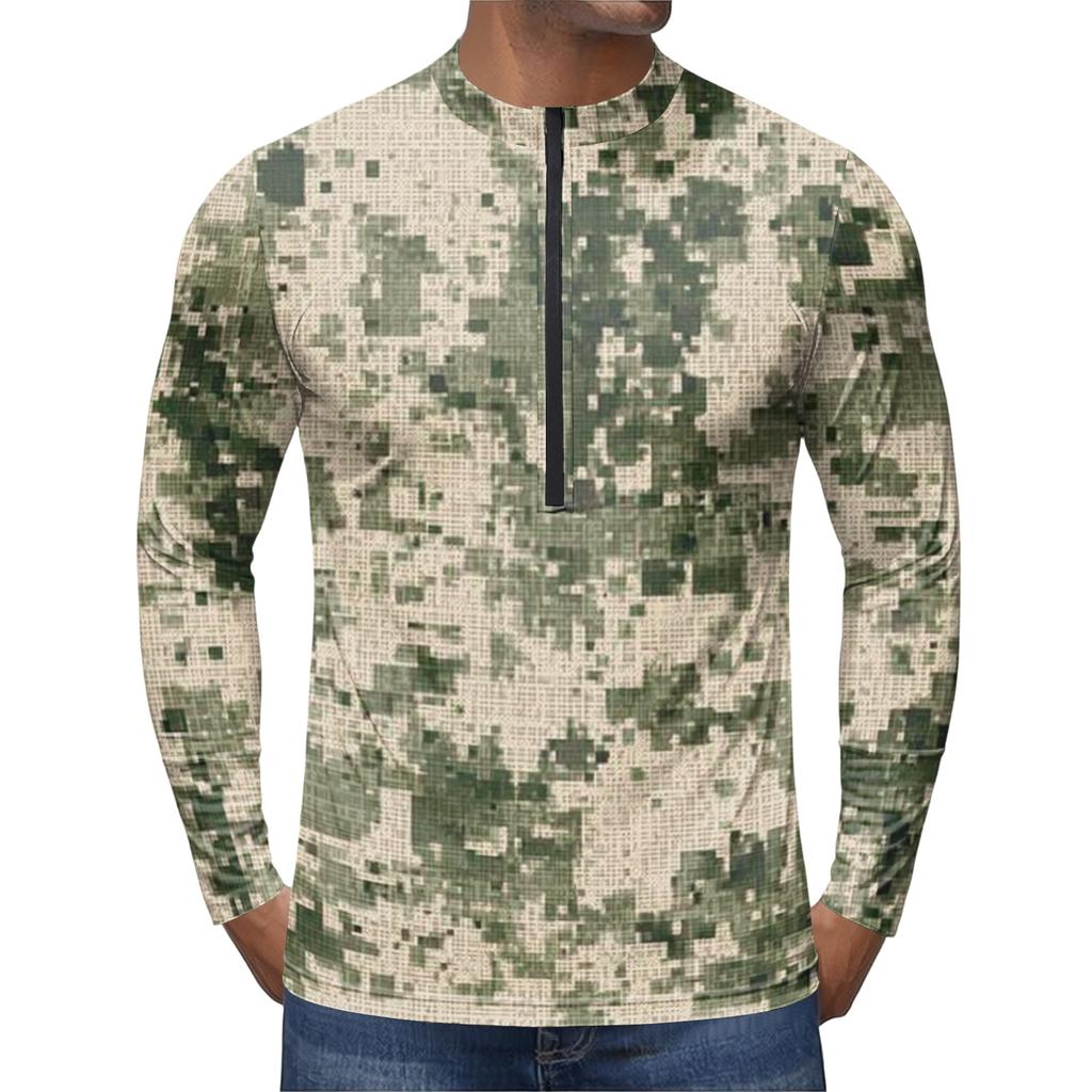 Herren Langarm Fahrradtrikot Atmungsaktiv Schnelltrocknend Mit Reißverschluss Pullover Leichtes Outdoor-Sportoberteil für Rennrad und Mountainbike