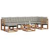 Outdoor Sofa Set with Cushions 8 pcs Natural and Light Grey