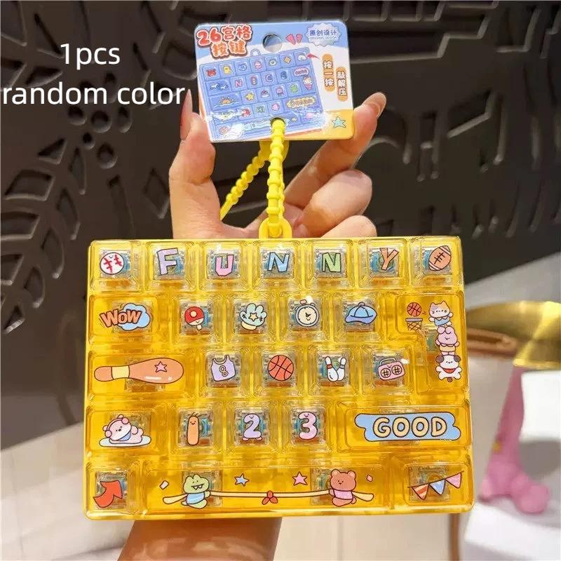 26-Gitter Tastenkappen Fidget Clicker 1 Stück Leises Klicken Anti-Angst Spielzeug für Klassenzimmer Büro Zuhause Erwachsene Kinder