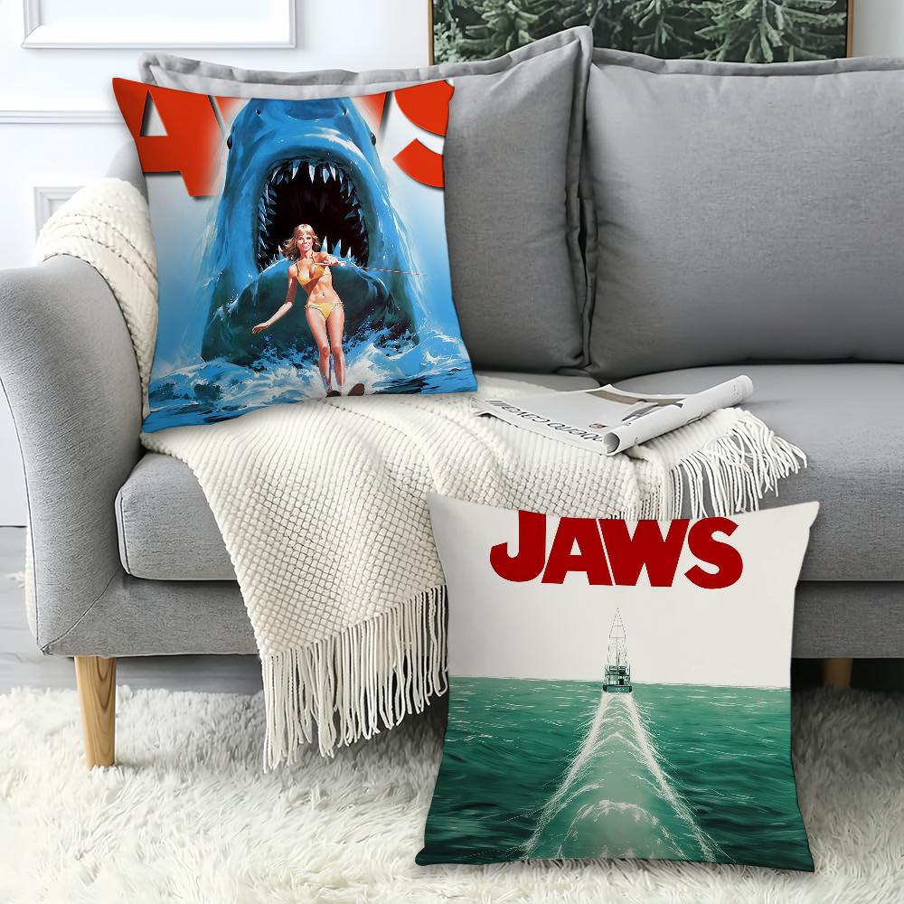Horror Movie J-Jaws Pillow Case Office Cushions Suitable For Sofa Car Bedroom Decorative Cushion Cover