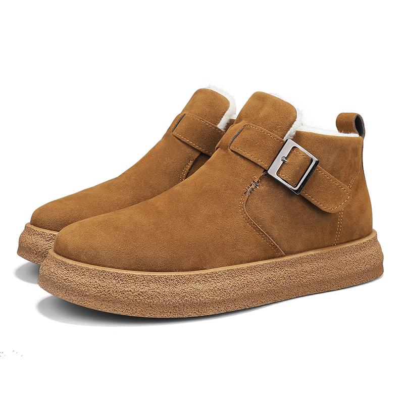 

Снігові черевики на товстій плюшевій платформі. Жіночі зимові чоботи, що зберігають тепло. Хутряні бавовняні туфлі. Жіночі туфлі зі штучної замші. 42