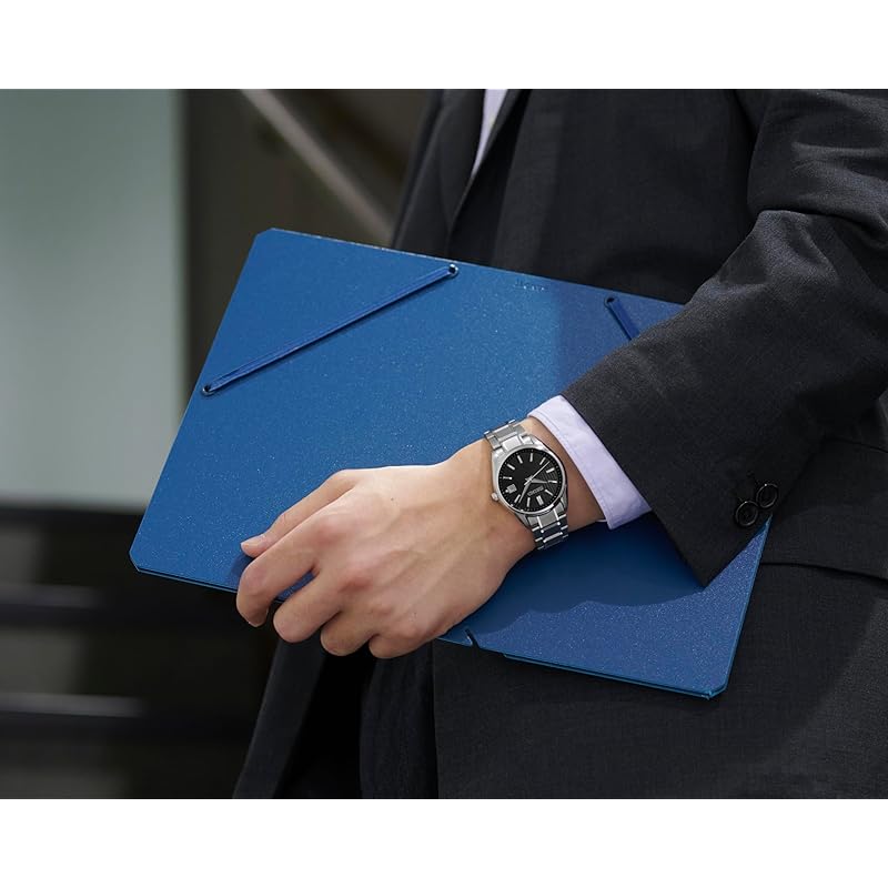 [Seiko Watch] SEIKO SELECTION SBTM341 Japanese-made men's wristwatch, solar-powered, radio-controlled, with date calendar, black dial, sapphire