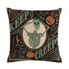 4pcs Halloween Pillow Covers 18*18Inch Linen Blend Throw Pillow Cover Pumpkin Cat Ghost Pattern Cushion Cover for Home Couch