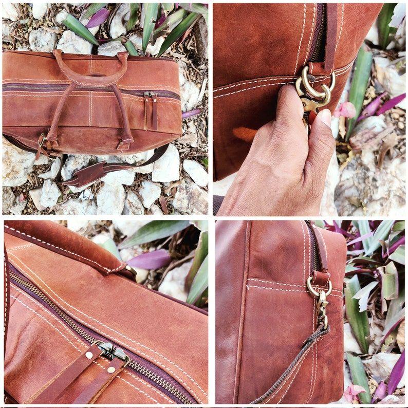 Leather Duffle Bag Vintage Carry On Weekend Bag Large Duffle Luggage Bag Gym Overnight Travel Bag Gift Men Women Duffel for Gift