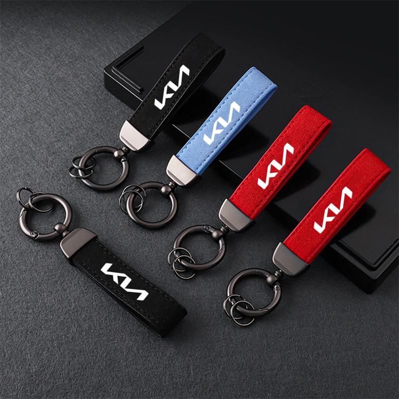 2026 Hot Car Sticker Car Keychain Pendant Suede Keyring for women's and Men's gifts Fashion For KIA RIO 2 3 4 5 Xline x line Car