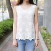 Women Summer Loose Lace Flower Sleeveless Vest